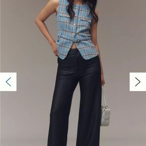 Anthropologie Faux Leather Full-Length Wide-Leg Pants by Maeve